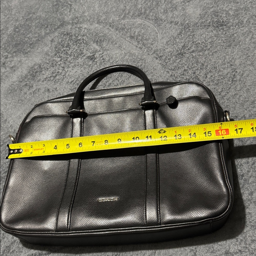 Coach Metropolitan  Black Slim Briefcase Handbag Leather Laptop Bag - Picture 4 of 14